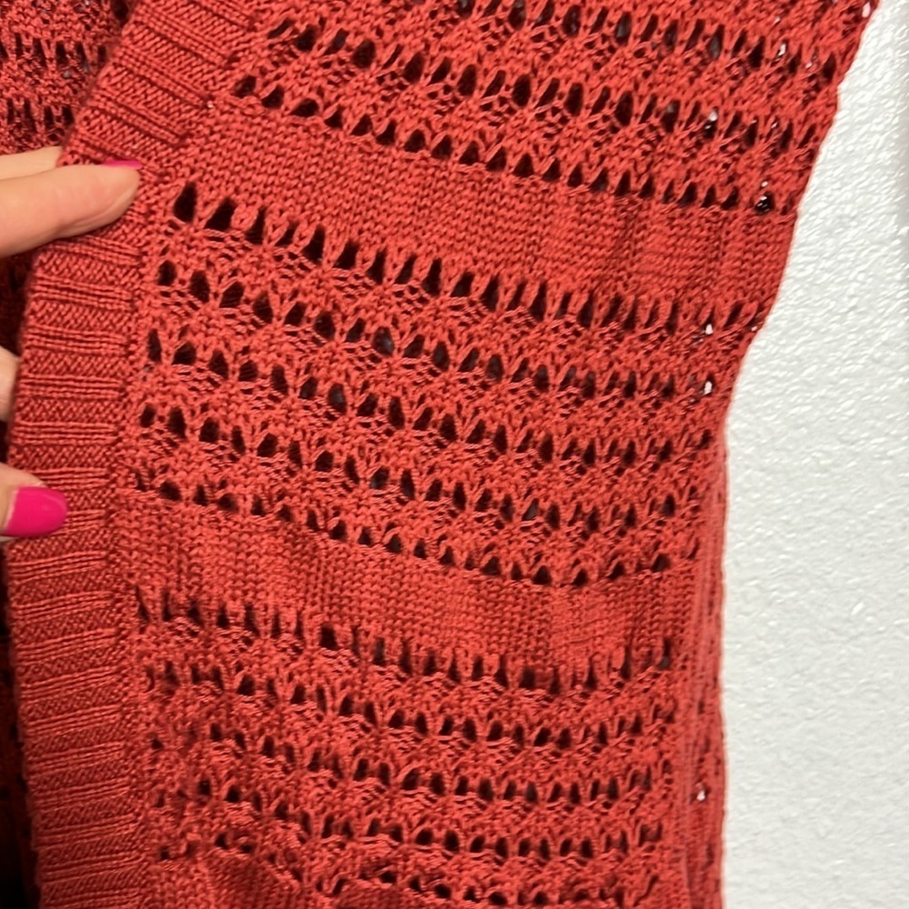 NWT Matilda Jane Crochet Long Cardigan Henna Size Medium - Picture 9 of 9